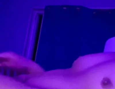 Jerking My Uncut Cock While Inflating My Belly