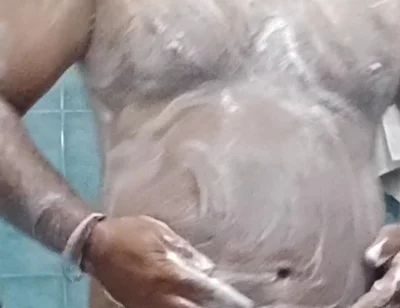 Indian Nude Daddy Enjoying a Hot Shower and Showing off His Wet Body