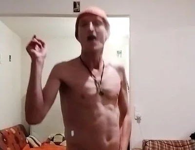 Completely Naked Except for an Orange Beanie