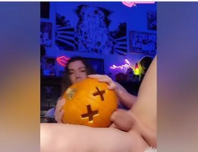 Big Dick Femboy Fucks Pumpkin For Halloween