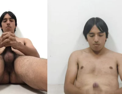 Hairy Latino Man Tries on 2 Angle Masturbation