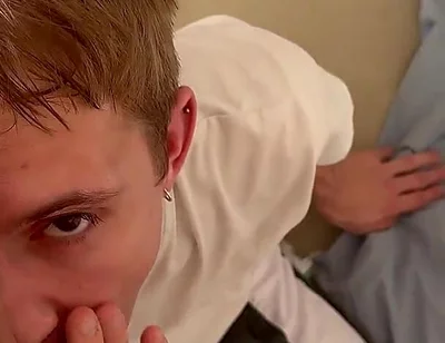 Cute Guy Sucks a Big Cock and Takes It in the Ass, Fucked and Cummed