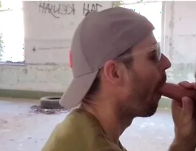A Tourist Visiting An Abandoned Building Gets His Big Cock Sucked By A Guy And