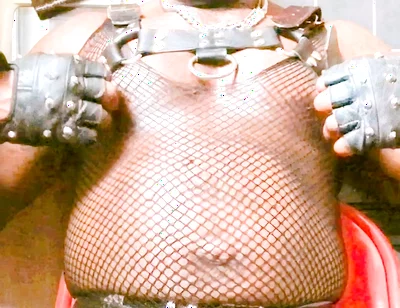 Fishnet Bodysuit & Leather Harness Titplay BBC Verbal Heavy Cum Scenes