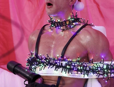 Santa Came by Early, so I Locked His Ass Down Using His Own Ropes and Used My Milking Machine to Take His Milk for Once