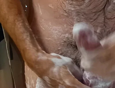 Hot Dilf Shower Big Uncut Cock Wanking and Cumming - Rockard Daddy