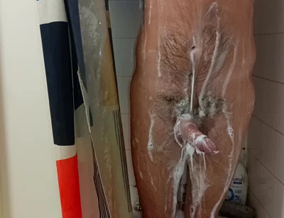 Hot Dilf Shower Big Uncut Cock Wanking and Cumming - Rockard Daddy