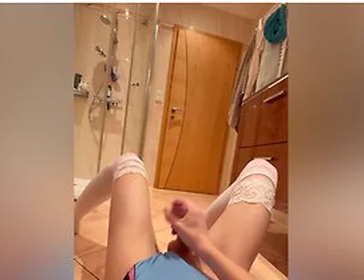 Huge Cumshot From A Femboy
