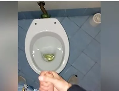 A Young Guy Went Into A Dirty Public Toilet To Pee And Jerk Off