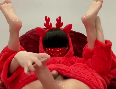 Merry Christmas! Big Dick Toy, Fuck Asshole, Squirt Water.