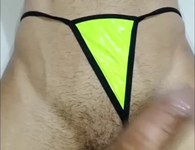Big and Veiny Cock in Panty, Intense Masturbation, Gay Vergon, First Shot