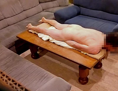 Hump Masturbation with Undressing on a Show Stage