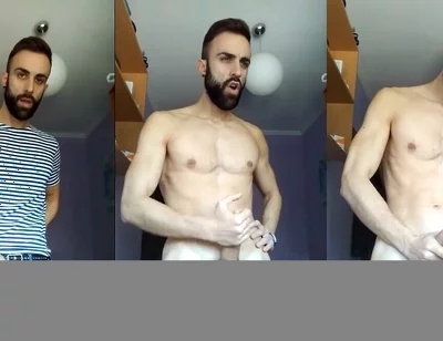 Hot Guy with a Big Cock of 23 Cm Jerking off in His Room