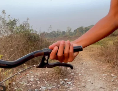 Nude Desi Boy Riding a Bicycle in the Open Outdoors.