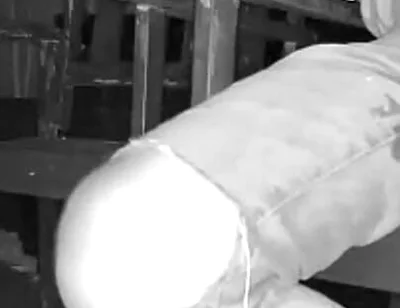 Amateur Boy Caught on Night Vision Cam Peeing Himself Sitting at the Garden Table (he Totally Wets His Pants) )