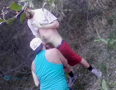 Burly Hairy Anonymous Cum Dump Bear Cruising in the Woods Gave My Big White Cock