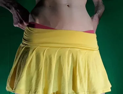 Yellow Skirt with Yellow Shorts. the Free Cut.