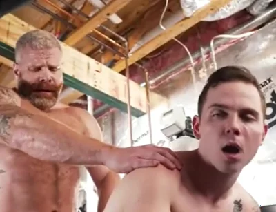 Rugged Bear And Tiny Teen 18+ In The Basement