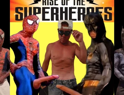 Batman and Spiderman a Big Cock Team