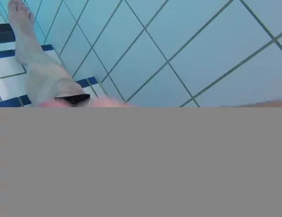 Underwater Close-up: Fat Guy Extensive Masturbates His Thick Foreskin Cock in a Public Swimming Pool