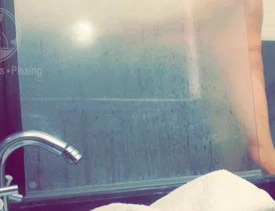 Pale White Skin Redhead Flatmate Caught Pissing in the Shower