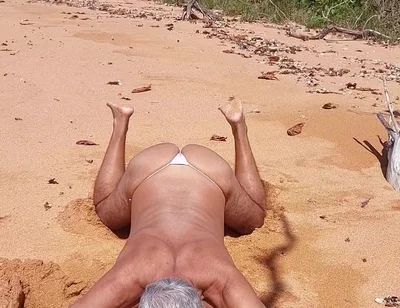 Ladysilva Crossdress What a Hot Slut in Panties on the Beach