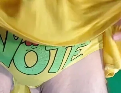 My Panties for Contests Under My Yellow Miniskirt