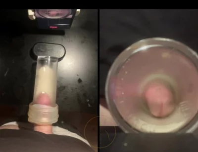 Pissing in a Fleshlight Helped by a Friend POV