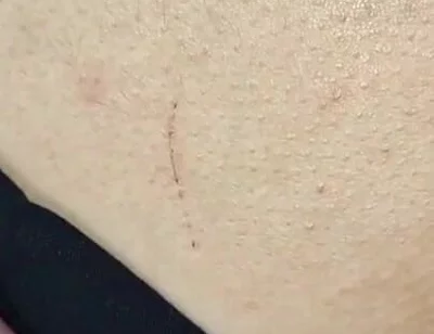 A Transvestite's Big Dick Let Him Fuck His Hole in Tights and a Skirt Covered in Cum