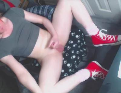 Kinky Strawberry Blonde Femboy Works Out a Load