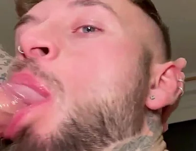 Sloppy Blowjob on Thick Uncut Cock