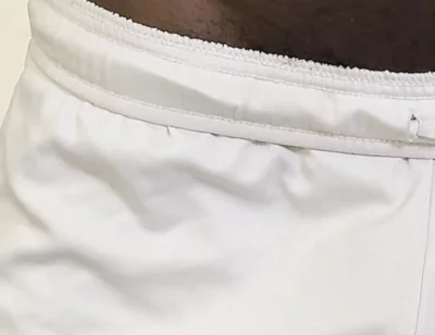 I Am Just Exercising Home in My White Box Shorts Commando of Course