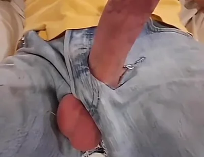 Massive Cock and Balls Escape Siixxbig Jeans