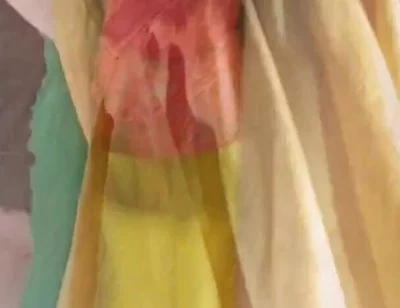 Red Lacy Panties Under Yellow Skirt