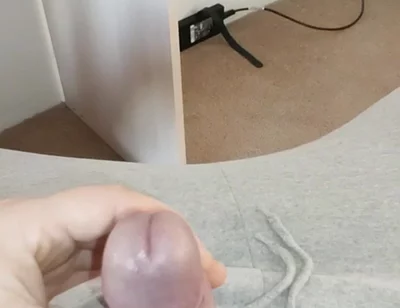 When I'm Home Alone - Jerking off My Shaved Dick Ended in an Orgasm on a Gaming Chair