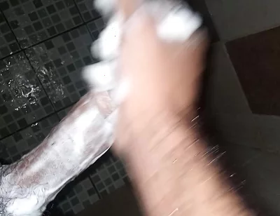Breast Pump Boy2 Takes His Time in the Shower with a While Waiting Outside the Bathroom