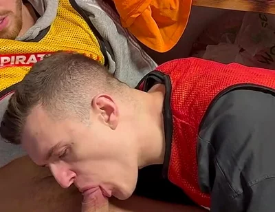 Straight Lad Gets Sucked off in the Locker Room