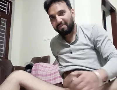 Indian man masturbation in the bathroom