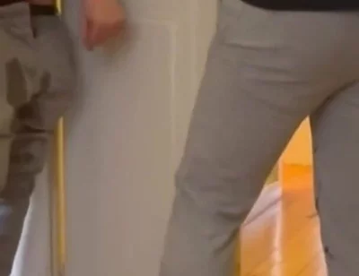 Desperate Boy Left Outside by His Flatmate Wets Himself and Then Gets His Revenge