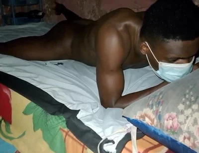 African Black Guy Fucks His Bed