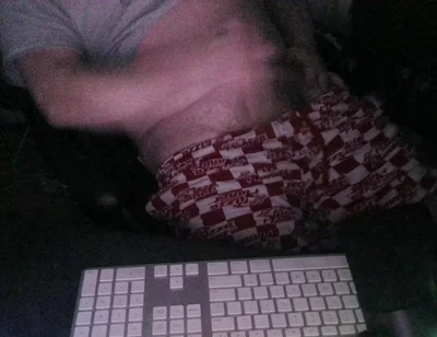 Night Time Masturbation Tease at My Computer with the Webcam on and the Night Time Ready for Action