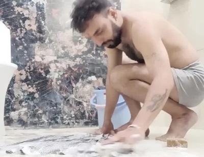 Indian Stepfather Stepdaddy Enjoy Shower