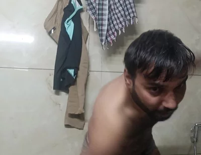 Indian Rajasthani Desi Man Enjoy Shower