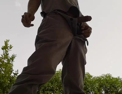 Quick Outdoor Jerkoff While Having a Cigarette