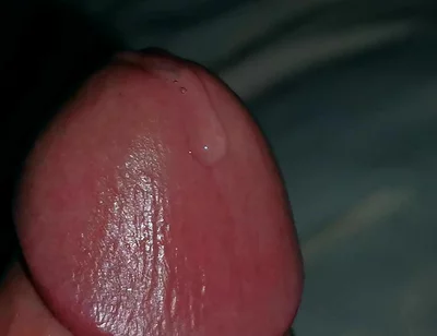Very Close-up of an Over-excited Penis and Streams of Pre-cum!