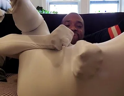 Kenniejai Plays in White Spandex Suit