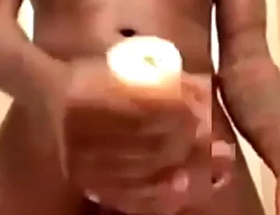 Stroking my hard big dick with torch
