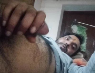 Indian man enjoys