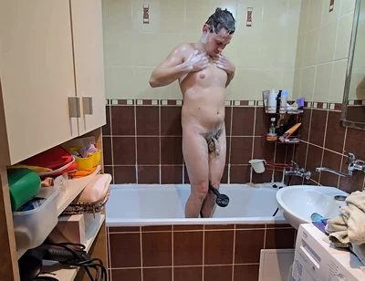 Hot Water Therapy - Hairy Guy’s Private Shower Time After Work