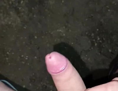 Outdoors at Night, Peeing and Hot Cumshot